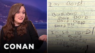 Kat Dennings Childhood Diary Entry  CONAN on TBS [upl. by Qiratla]