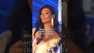 WINNING ANSWER MISS UNIVERSE SRI LANKA 2024 MELLONEY DASSANAYAKE missuniversesrilanka missuniverse [upl. by Seen]