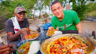 Spiciest Food in Africa 🌶 PALM NUT SOUP in a Village in Ivory Coast [upl. by Zondra408]