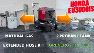 Convert to Natural Gas for HONDA EU3000is  EU30i Generator and Propane Extended Run Fuel Tank [upl. by Epolulot]