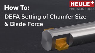 How To DEFA Setting of Chamfer Size amp Blade Force [upl. by Enairb636]