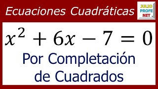 ECUACIONES CUADRÁTICAS POR COMPLETACIÓN DE CUADRADOS  Ejercicio 1 [upl. by Aititil461]