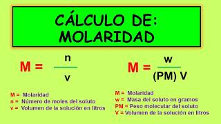 CÁLCULO DE MOLARIDAD ¡SUPER FÁCIL [upl. by Kohl]