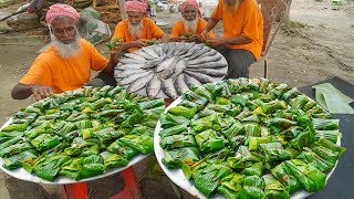 Elish Paturi Recipe  Kola Patay Ilish Vapa Cooking  Food for Old Age Special People [upl. by Ipoillak]