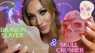 ASMR 🍭 GIANT Halloween Edible Crystals 🍬👻⛈️ Mukbang eating sounds tapping mouth sounds [upl. by Adnilahs223]