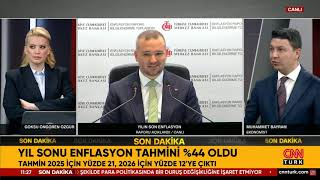 SONDAKİKA Yıl Sonu Enflasyon Tahmini 44 Oldu [upl. by Aleksandr]