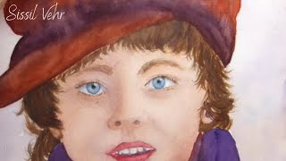 Aquarelle  Portrait dun enfant [upl. by Girand]