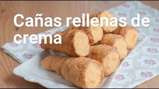 Cómo hacer cañas rellenas de crema pastelera [upl. by Anitsugua]