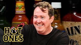 Shane Gillis Pounds Milk While Eating Spicy Wings  Hot Ones [upl. by Cock]