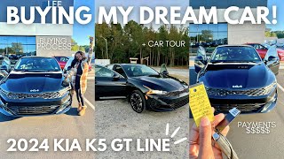 I BOUGHT MY DREAM CAR AT 19  2024 KIA K5 GT LINE ✰ car tour  buying process  monthly payments [upl. by Jaquelin403]