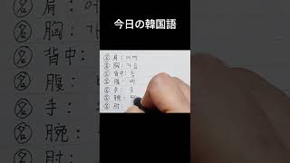 『肩』韓国語は？｜手書き韓国語｜基礎韓国語話｜韓国語勉強 [upl. by Eux]