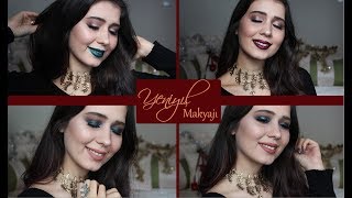 Çok Uygun Fiyatlı Buğulu ve Gösterişli Yılbaşı Makyajı  2 Göz Makyajı 4 Ruj Opsiyonu 💄 [upl. by Sherye]