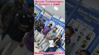 Congratulations Kirupa MG for Getting placed as Software Tester Besant Technologies SIRUSERI Branch [upl. by Eekcaj]