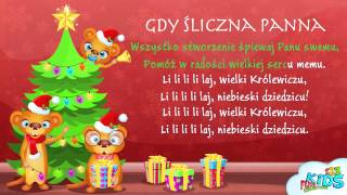 Gdy Śliczna Panna  Polskie Kolędy  tekst karaoke [upl. by Warren]