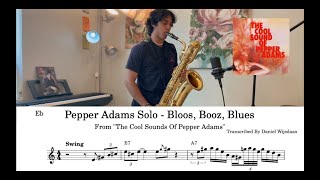 Pepper Adams Solo Transcription  quotBloos Booz Bluesquot [upl. by Kippy783]