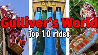 Top 10 rides at Gullivers World  Warrington England  2022 [upl. by Asiar]