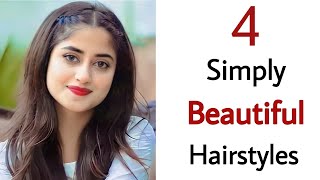 4 Simple pretty hairstyles  new easy hairstyles for girls  new hairstyle [upl. by Ecnedurp]