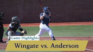 Game Highlights Wingate Baseball vs Anderson DH Game 1  3102024 [upl. by Anees]