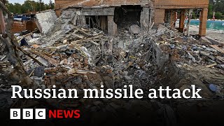 Ukraine death toll rises to more than 50 after Russian missile attack  BBC News [upl. by Tamra]