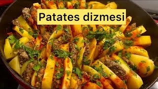 Ramazanda iftar için en kolay ve lezzetli yemek tarifi tencerede patates dizmesi tarifi [upl. by Radmen]