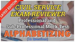 ALPHABETIZING MOCK TEST  CIVIL SERVICE EXAM REVIEWER 2024 Professional amp SubProfessional [upl. by Asira]