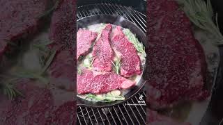 New York Strips on the Weber Kettle Grill [upl. by Nywroc]