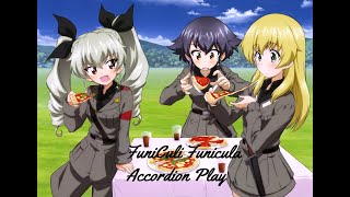 Funiculi Funicula Accordion bayan Play 푸니쿨리 푸니쿨라 Girls und Panzer Girs amp Panzer Anzio ガールズampパンツァー [upl. by Nitsud]