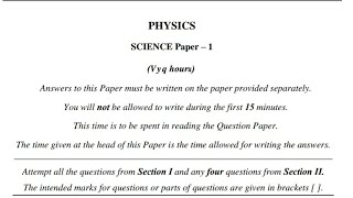 ICSE SPECIMEN PAPER OF PHYSICS 2018 [upl. by Norted]