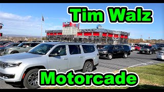 Tim Walz motorcade while campaigning for Kamala HarrisTim Walz ticket [upl. by Anar]