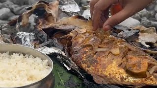 Fish Barbeque 🐟 cutting and cooking fish lakshadweep trivalley islandlover satisfyingvideo [upl. by Enileoj628]