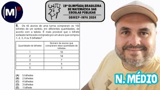 2024  OBMEP  NÍVEL MÉDIO  FASE 1  QUESTÃO 8 [upl. by Myrtie]