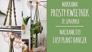 21 Makrama dla początkujących  prosty kwietnik ze sznurka  DIY Macrame  easy boho plant hanger [upl. by Anir]