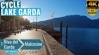 Lake Garda  Riva del Garda to Malcesine  Indoor Cycling Video with telemetry [upl. by Treat]