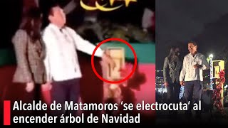 Alcalde de Matamoros ‘se da un toque’ al encender árbol de Navidad [upl. by Rehtul]