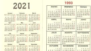 CALENDARIO DEL 2021 COINCIDE CON EL DE 1993 [upl. by Riordan]