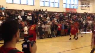 49ers Aldon Smith dunks in warmups for charity game vs Raiders at Cal High in San Ramon [upl. by Derag]