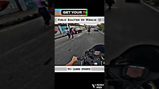 Public Reaction 🤯On Stoppy 😯 motovlog ktm yamaha wheelie stoppie bikeride youtubeshorts [upl. by Gerhard23]