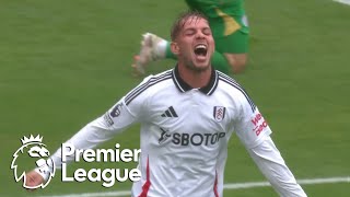 Emile Smith Rowe blasts Fulham in front against Leicester City  Premier League  NBC Sports [upl. by Weinstein]