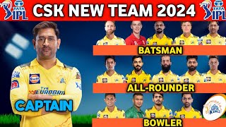 IPL 2024  Chennai Super Kings Team Full Squad  CSK Full Squad 2024  CSK Team Players List 2024 [upl. by Holly32]