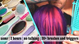 ASMR  2 Hours  30 Hair Brushes and Triggers  No Talking [upl. by Bullock]