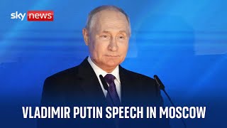 Russian President Vladimir Putin delivers speech in Moscow [upl. by Ettesyl]