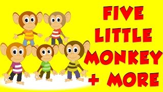 Five Little monkeys  Nursery Rhymes  Plus More [upl. by Iatnwahs]