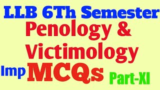 llb 6th semester penology and victimology mcqs in hindi  criminology and penology mcqs in hindi [upl. by Nayarb]