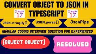 How to use JSON in Angular  TypeScript JSON Stringify I Parse JSON Data I JSON PIPE l ANGULAR [upl. by Nelyag]