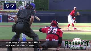 Brennan Malone Prospect Video RHP IMG Academy Class of 2019 [upl. by Oirasor]