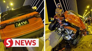 Man killed after crashing on Second Penang Bridge [upl. by Aldon374]