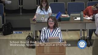 School Board Meeting November 6th 2024 [upl. by Eisenstark]