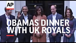 Obamas arrive for dinner with UK Royals [upl. by Chantal]