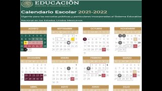 CALENDARIO ESCOLAR 20212022 OFICIAL SEP EN PDF LISTO PARA IMPRIMIR [upl. by Frodine]