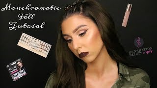 FALL PLUM MONOCHROMATIC TUTORIAL ft products from Generation Beauty NYC 2017 [upl. by Nort919]